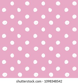 Vector beautiful polka dot pattern. Pink background