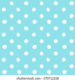 Vector beautiful polka dot pattern. Blue background.