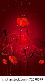 Vector beautiful poppies illustration