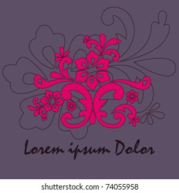 Vector beautiful purple floral background illustration