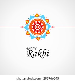 Vector beautiful Rakhi on white background for Raksha Bandhan.