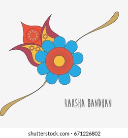 Vector beautiful Rakhi on white background for Raksha Bandhan