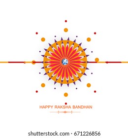 Vector beautiful Rakhi on white background for Raksha Bandhan