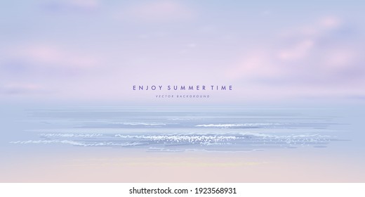 Vector beautiful realistic illustration of sandy summer beach 