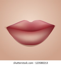Vector beautiful red lips Ã¢Â?Â? part of woman face