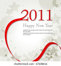Vector beautiful red silver starry New Year's Illustration