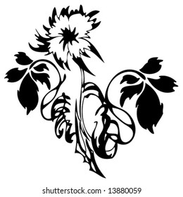 Vector beautiful romance flowers illustration