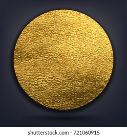 Vector beautiful round realistic golden shiny skin texture with transparent shadow. place for text decorative element template for your design