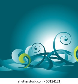 vector beautiful sea wave