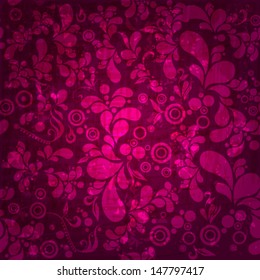 Vector beautiful seamless abstract retro grunge vintage floral background illustration