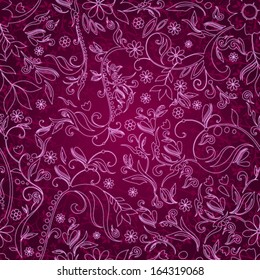 Vector beautiful seamless abstract retro grunge vintage floral background illustration