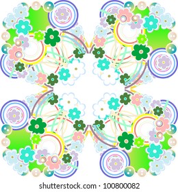 vector beautiful seamless flower background art