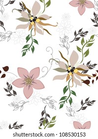 vector beautiful seamless pattern of floral