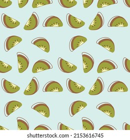 vector beautiful seamless red kiwi on yellow background color