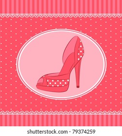 vector beautiful shoe with high heel