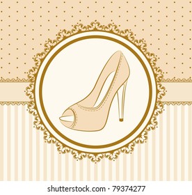 vector beautiful shoe with high heel