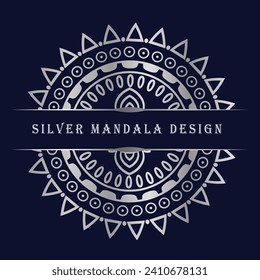 vector beautiful silver mandala background