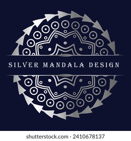 vector beautiful silver mandala background