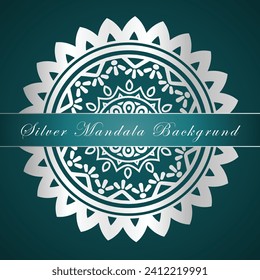 vector beautiful silver mandala background