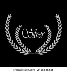 Vector beautiful silver wreaths award laurel wreath Monochrome Laurel Wreath Logo Design This monochrome logo design features a classic laurel wreath with black background