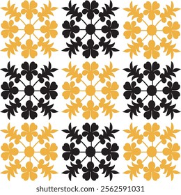 Vector hermoso patrón minimalista floral simple. Ornamento. Floral estilizado en estilo retro.
