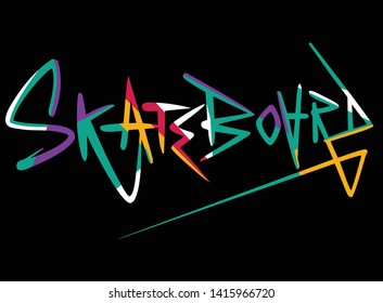 
Vector of beautiful SKATEBOARD writing