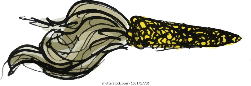 Vector beautiful sketch-style yellow corn