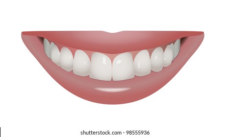 vector beautiful smile with perfect teeth, eps10 vector, transparency and gradient mesh used,raster version available