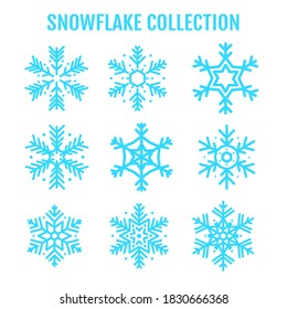 Vector hermosa colección de diseño de copos de nieve Para la temporada invernal que viene con Navidad en Año Nuevo.