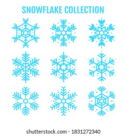 Vector hermosa colección de diseño de copos de nieve Para la temporada invernal que viene con Navidad en Año Nuevo.
