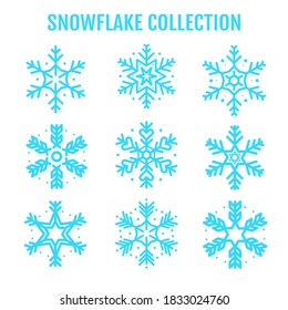 Vector hermosa colección de diseño de copos de nieve Para la temporada invernal que viene con Navidad en Año Nuevo.