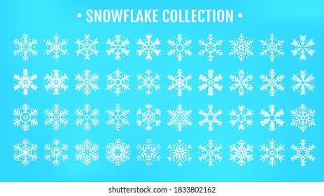 Vektor schöne Schneeflocken Design-Kollektion Für die Wintersaison, die mit Weihnachten im Neujahr kommt.