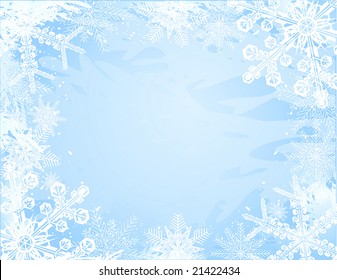 vector of beautiful snowflakes frame