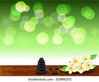 Vector Beautiful Spa Composition With Zen Stones