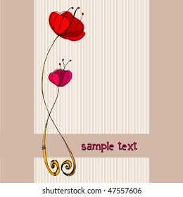vector beautiful spring background with illustrated cute flowers