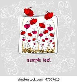 vector beautiful spring background with illustrated cute flowers
