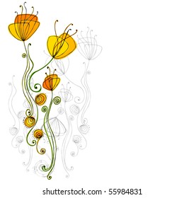 vector beautiful spring background with illustrated cute flowers| eps8