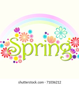 Vector beautiful spring floral text background illustration