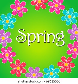 Vector beautiful spring flowers background illustration