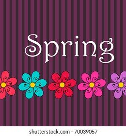 Vector beautiful spring flowers background illustration