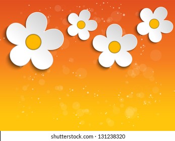 Vector - Beautiful Spring White Flowers Background