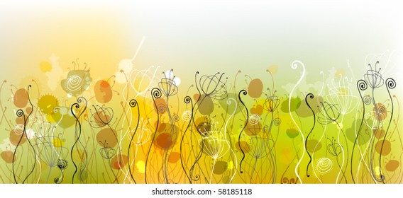 vector beautiful summer floral background
