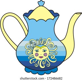 Vector beautiful sun cup of tea.
