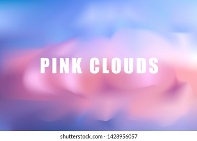 Vector beautiful sunset sky with pinkclouds