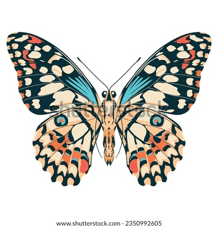 vector beautiful swallowtail butterfly cartoon illustration isolated