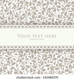 Vector beautiful template frame design for greeting card. Perfect as invitation or announcement.