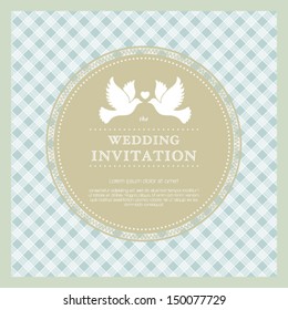 Vector beautiful template frame design for wedding card. Perfect as invitation or announcement.