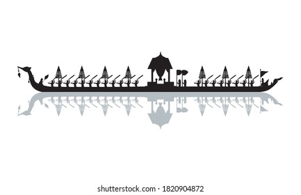 Vector of beautiful Thai Royal Barge Suphannahong on the River of Thailand,Traditional Thai style Vector concept.