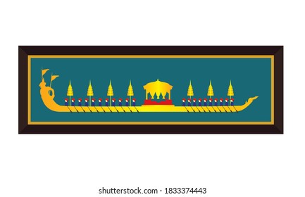 Vector of beautiful Thai Royal Barge Suphannahong on the River of Thailand,Traditional Thai style Vector concept.