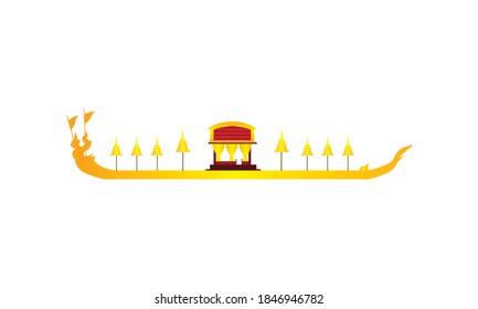 Vector of beautiful Thai Royal Barge Suphannahong on the River of Thailand,Traditional Thai style Vector concept.